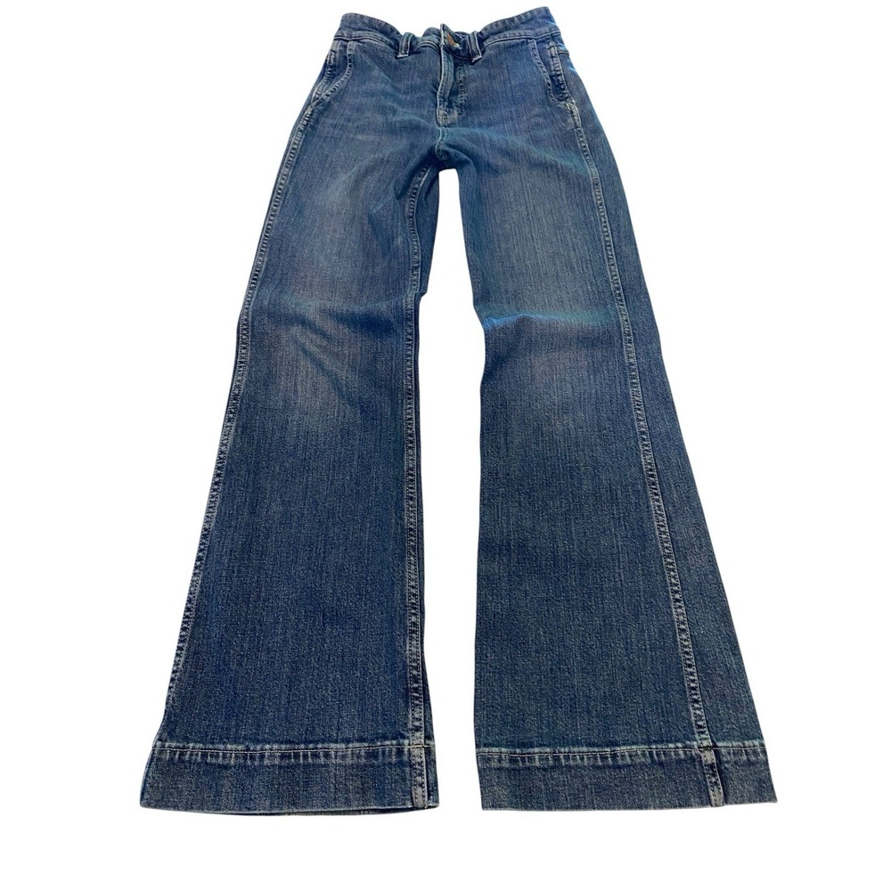 ⁠J. Crew Women's Wide Leg Jeans Size 26 Medium Wash High Rise Denim Flare